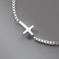 TrustDavis 925 Solid Sterling Silver Womens Luxury Cross Bracelet for Women Men Daugther Birthday Fine S925 Jewelry Set DS3976