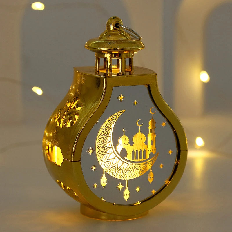 Ramadan Led Lantern Light Eid Mubarak Home Decoration Star Moon Ornaments 2025 Islamic Muslim Party Supplies Eid Al-Fitr Gifts