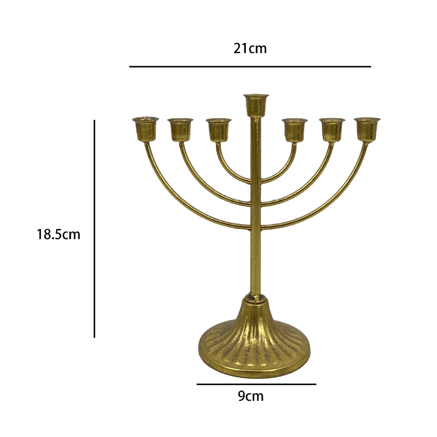 Table Jewish Candlestick Holder Wide Sturdy Base Hanukkah Decoration Menorah for Shelf Cabinet Fireplace Living Room Desk