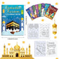 16PCS/1SET Ramadan Eid Mubarak Party Mini Coloring Book for Kids Muslim Festival Graffiti Painting Activity Party Supplies Gift