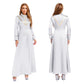 Women Pastor Robe Cassocks Long Sleeve Cross Print Priest Vestment Church Choir Gown Halloween Catholic Clergy Cosplay Costume