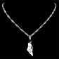 Israel Map Country Pendant Necklace for Women Men Stainless Steel Silver Color Magen Jewish Star of David Hebrew Chain Jewelry