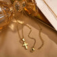 Vnox Christian Religion Necklaces For Women Men, Zircon Cross Pendant Charm Necklace, Classic Gold Plated Jewelry