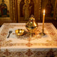 New Gold Plated Holy Communion Chalice Set with Cross Lid for Church Eucharist Liturgy Christian Altar Religious Worship Vessel