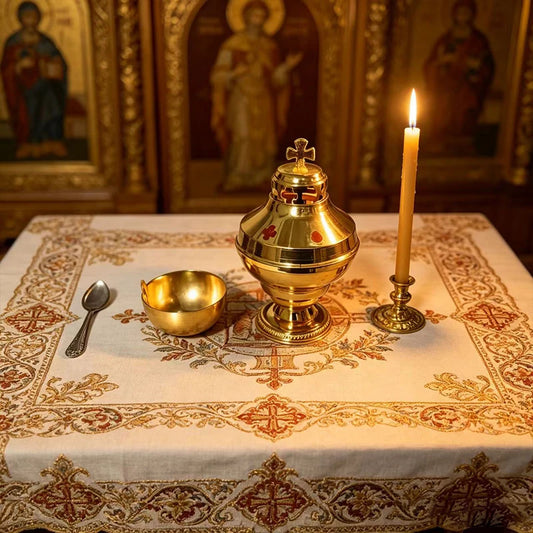 New Gold Plated Holy Communion Chalice Set with Cross Lid for Church Eucharist Liturgy Christian Altar Religious Worship Vessel