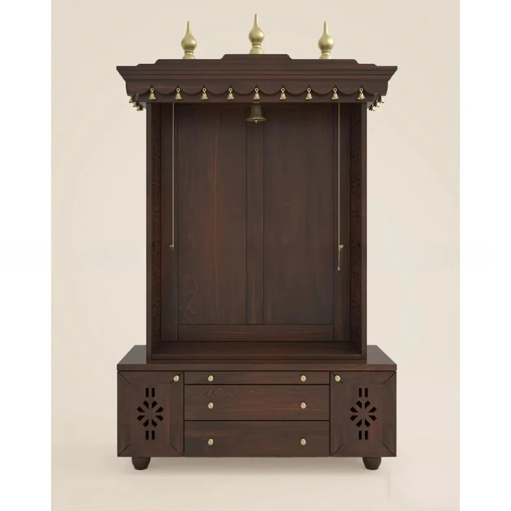 Traditional South Indian Wood Temple with Door Australia Hot Sale Custom Large Size Durable Polished Temple Family UK