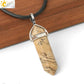 CSJA Hexagonal Bullet Crystal Necklaces Natural Gem Stone Quartz Necklace Pendant Chakra Amethysts Pink Quartz Lapis Lazuli G957