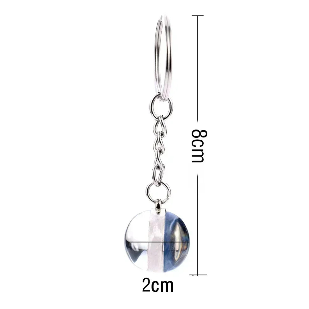 Circuit Board Pattern Keychains Double Sided Glass Ball Pendant Key Chains Computer Geek Keyring Creative Fashion Jewelry Gifts