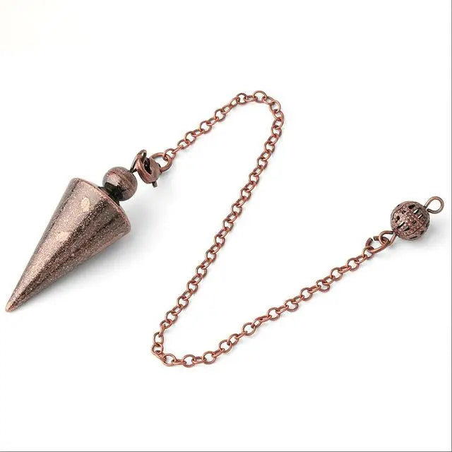 Silver Color Copper Metal Pendulum for Dowsing Divination Energy Reiki Healing Pointed Meditation Witch Spiritual Pendulos X092