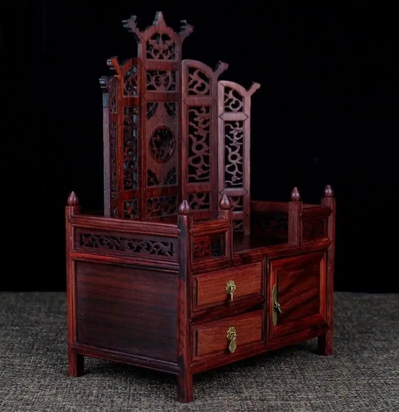 Fine Rosewood Hand Carved Miniature Display Table Buddha Altar Butsudan Shrine Praying