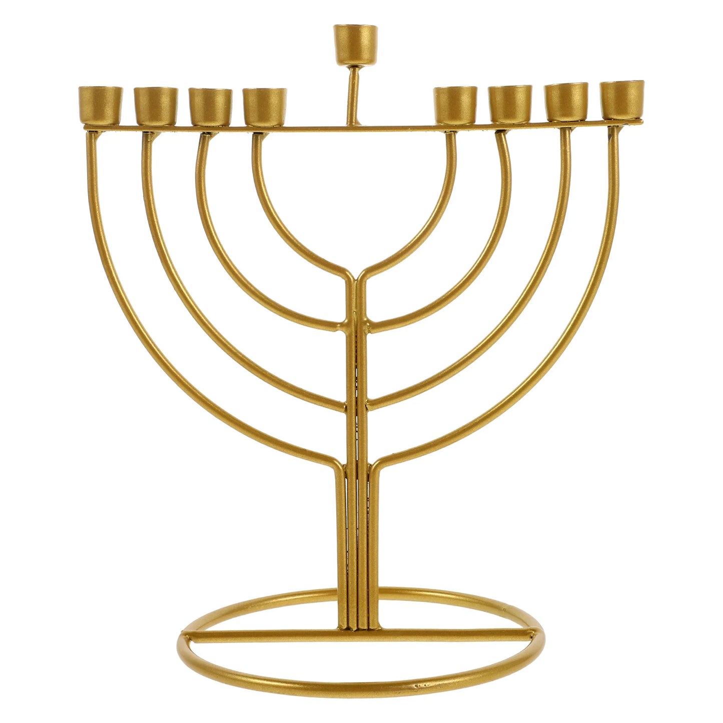 1pc 9-Branch Pillar Stand Hanukkah Menorah Holder Religious Hanukkah Candlestick Ornament Jewish Festival Supplies