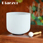 Diaezor 8 Inch 440/432hz White Frosted Quartz Crystal Singing Bowl Music for Sound Healing and Meditation Yoga with Free Mallet