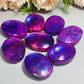 1pc Deep Purple Moonstone Palm Stone - Glossy Oval Shape Worry Stone for Home Decor & Holiday Gifts