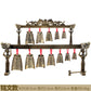 Chinese Old Meditation Gong with 7 Ornate Bell with Dragon Design Chinese Musical Instrument Bronze Metal Handicraft Home Decor