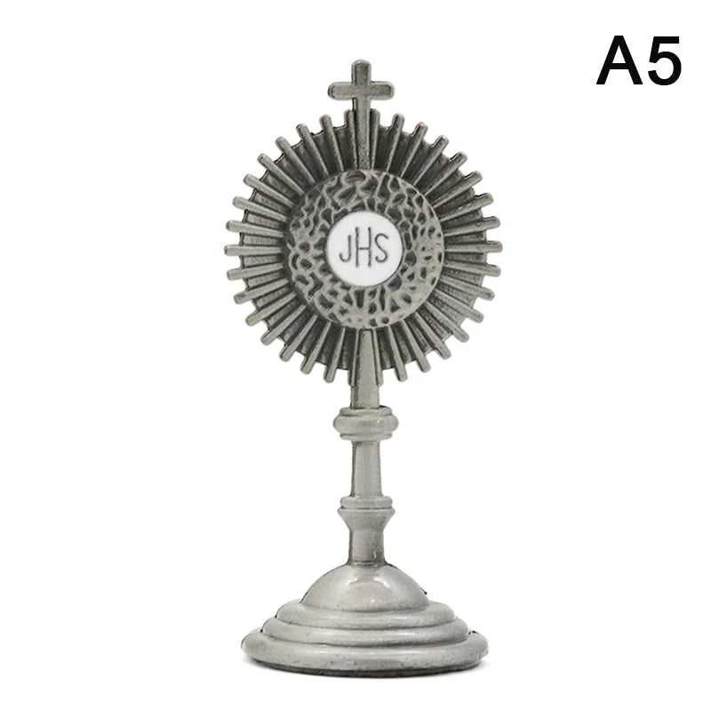1PC Antique Carved Incense Burner Cross Decoration Church Chapel Ornaments Prayer Religious Home Worship Supplies red or white