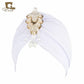 NEW Luxury Divas Stretchable turban Head wrap hat with beaded pendant women Headwear