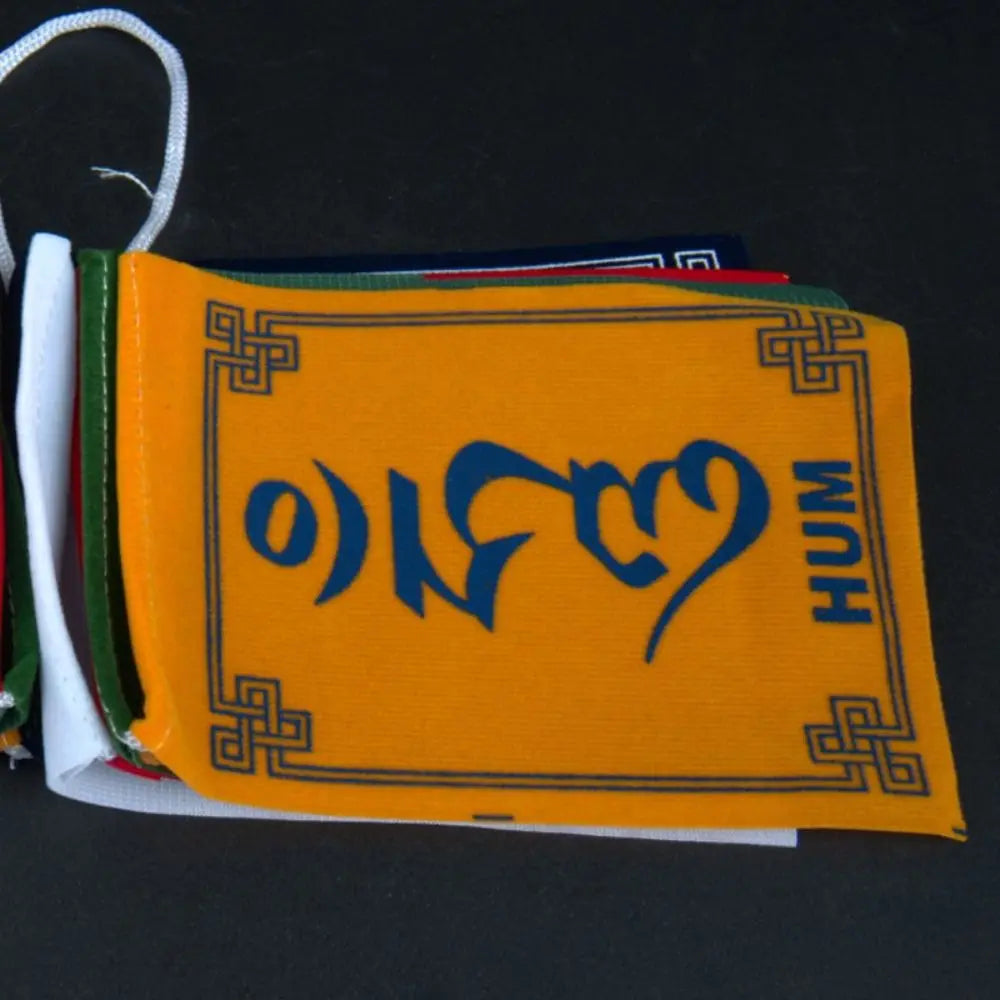 10pcs/string Tibet Guanyin Six Characters Mini Colorful Prayer Flags Five Colors Flannel Buddhist Ceremony Flag Horse Flag Eaves