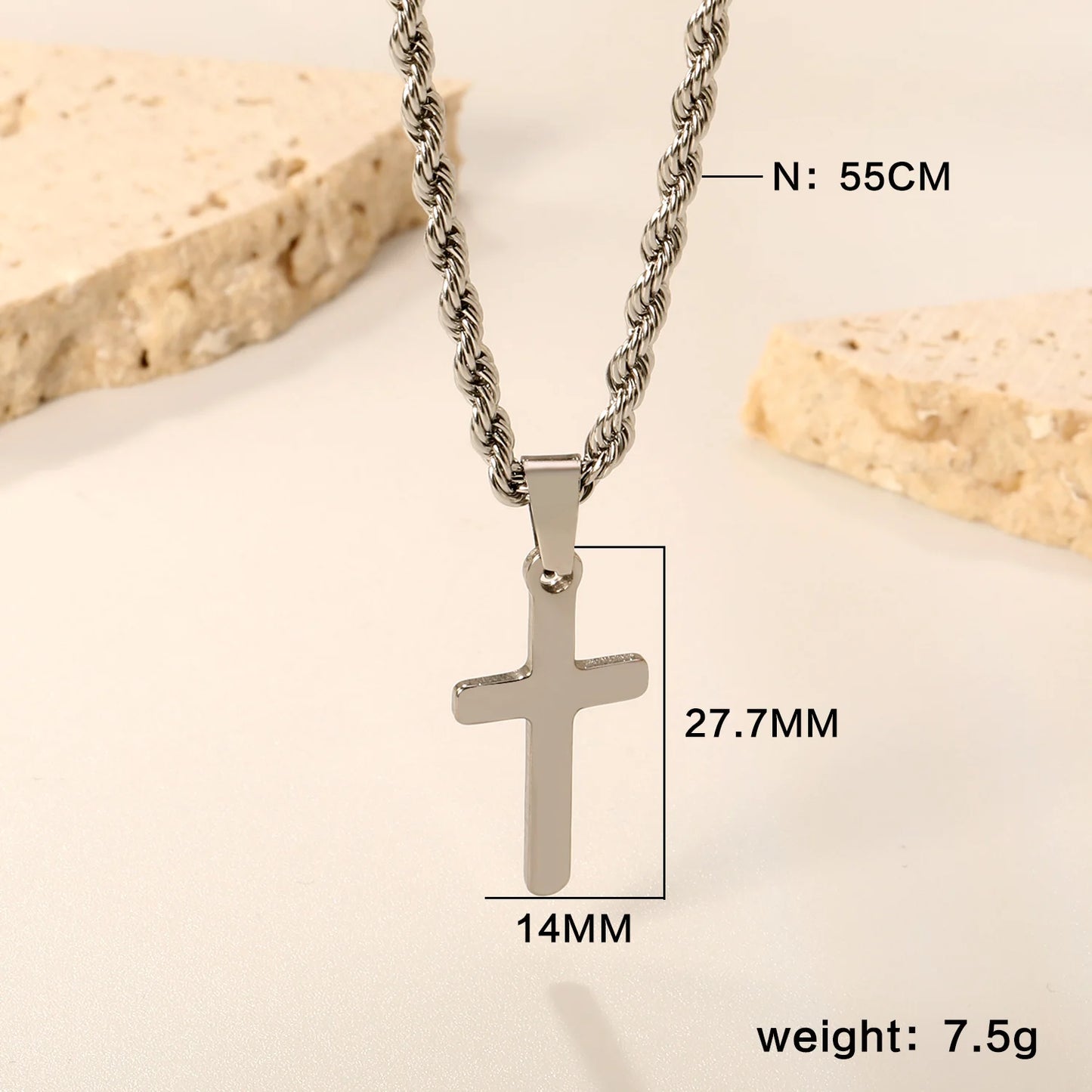 LUXUKISSKIDS Catholic Rosaries Beaded Prayer Cross Pendant Necklace Rosary Prayer Long Stainless Steel Necklaces Collier Jewelry