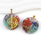 35mm Hexagon Shape 7 Chakra Orgonite Energy Pendant Healing Energy Crystal Beads for Yoga Meditation Spiritual Amulet Orgonite