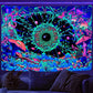 VIKAMA Neon Illusion Hamsa Hand Tapestry Cosmic Nebula All Seeing Eye Meditation Room Bohemian Bedroom Home Decor Tapestry