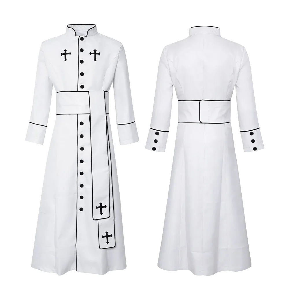 2026 Medieval clergy cosplay, priest robe, Roman jumpsuit, standing collar, costume LAQ
