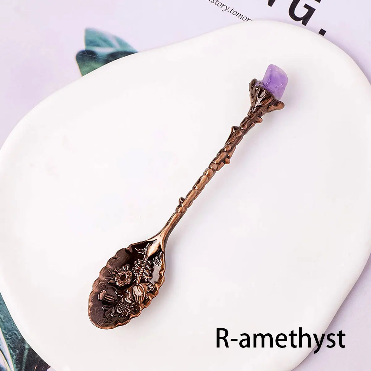 Natural Crystal Tumbled Stone Spoon Magic Energy Divination Halloween Spirit Souvenir Gift Home Decor Christmas Graduation Gift