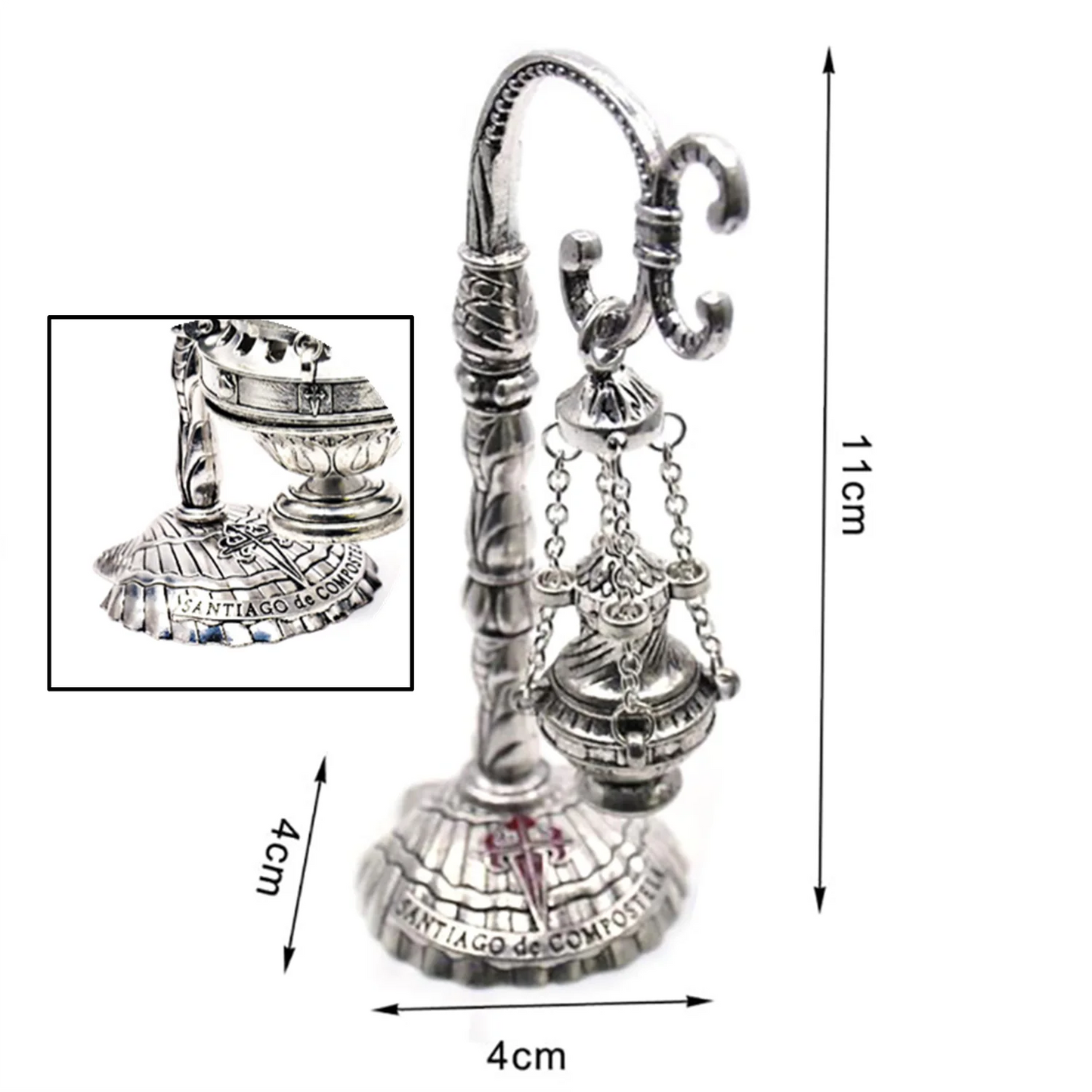 1PC Antique Carved Incense Burner Cross Decoration Church Chapel Ornaments Prayer Religious Home Worship Supplies red or white