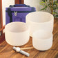 KVKA 10"E 8"G 6"B 432hz 440hz Frosted Quartz Crystal Singing Bowl Chakra Set of 3 pcs for Yoga Sound Healing Musical Meditation