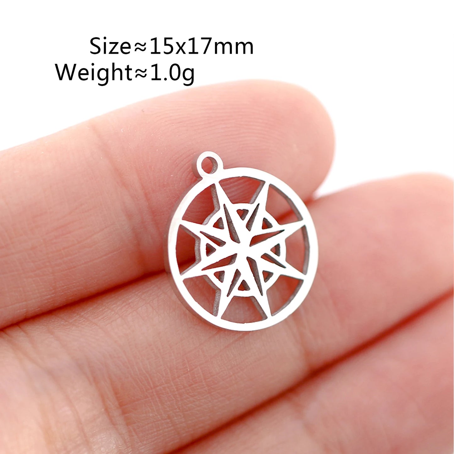 5Pcs Stainless Steel Moon&Sun&Star Charm Jewelry Making Accessories Supplies DIY Necklace Bracelet Celestial Pendants Findings