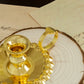 HTISOK Holy Water Bottle Gold Plated Communion Cup Religious Ceremonial Supplies Alloy Durable Church Rituals Use