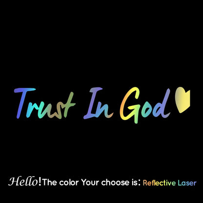 Vinyl Trust In God Carbon Sticker Cars Decal Weatherproof Auto Styling Cartoon Car Stickers Car Accessories
