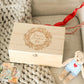 Personalized Wooden Baptism Keepsake Box ,Baptism Gifts For Baby Girl Or Baby Boy, Engraved Memory Box That Pattern With Wreath