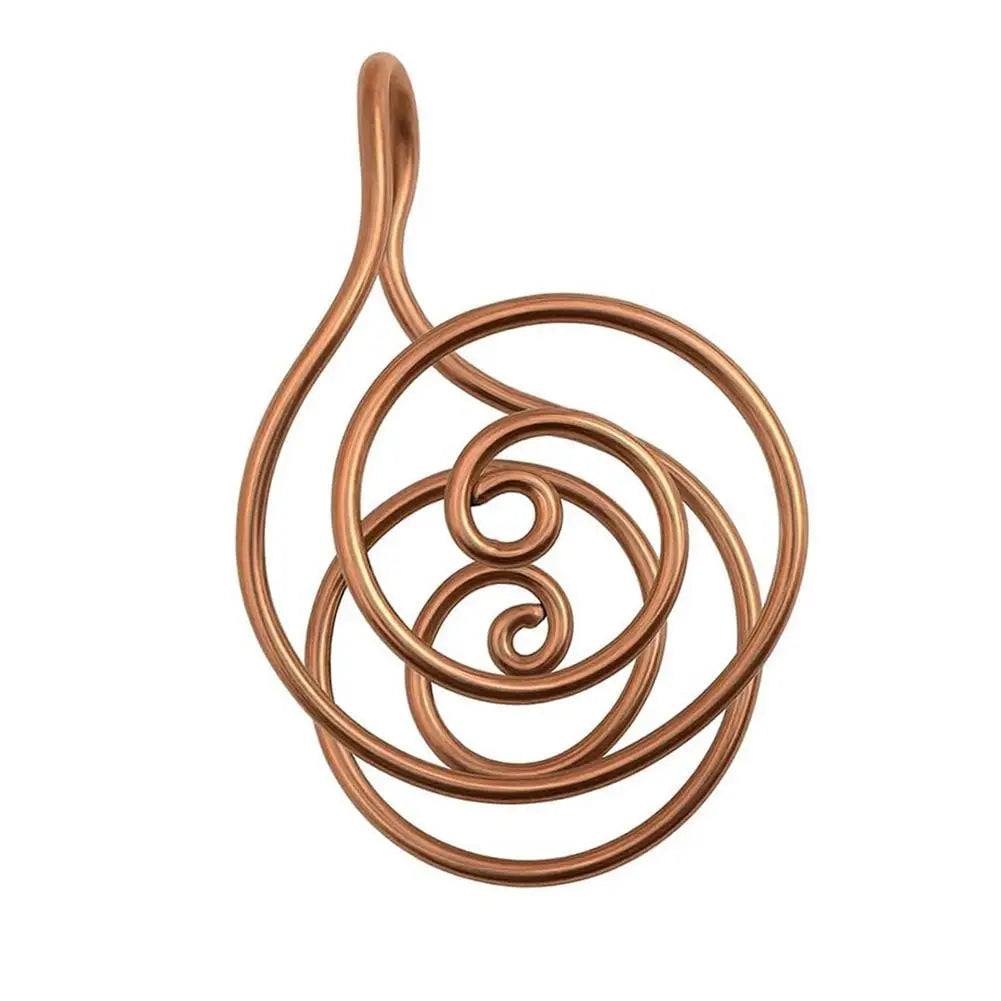 Adjustable Copper Palm Ring Reiki Spiral Hand Rings For Meditation Energy Healing With Stone For Crystal Work, Chakra Balancing