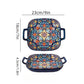1 piece of 9-inch Bohemian style salad plate with double ear ceramic pasta dish, can be used for oven, microwave