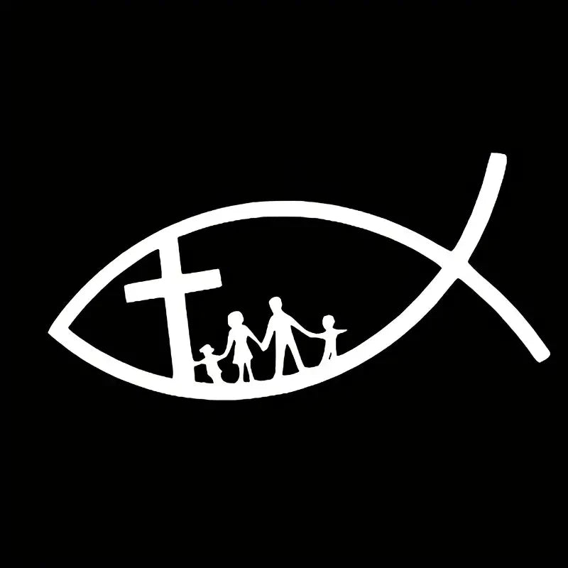 Car Sticker Motorcycle PVC Decals Christian Fish Jesus Family Cross Church Decorative Stickers Creative Decor Accessories #JT01