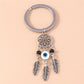 Aihua Lucky Eye Alloy Fatima Hand Keychain Heart Glass Bead Blue Turkish Evil Eye Key Chain Car Keyring for Women Men Jewelry