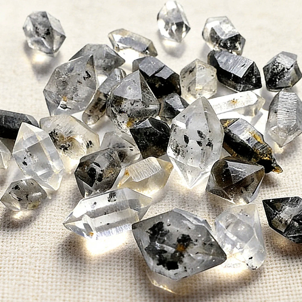 Herkimer Diamond Quartz Raw Natural Crystals 10-20g Pack for Reiki Healing Handing DIY Making & Mineral Collection 1-1.5cm Size