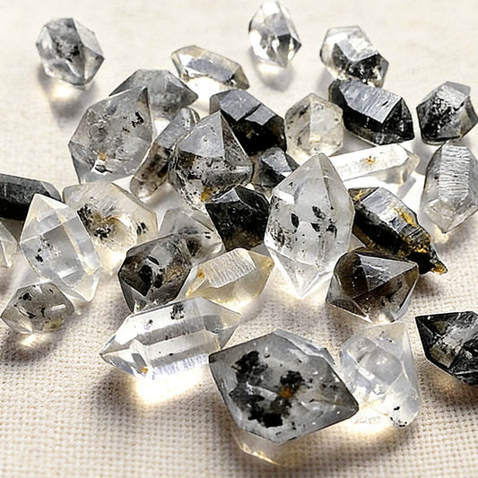Herkimer Diamond Quartz Raw Natural Crystals 10-20g Pack for Reiki Healing Handing DIY Making & Mineral Collection 1-1.5cm Size