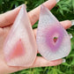 1pc Pink Agate Water Drop Ornament, Unique Natural Crystal Home Decor Gift for Collectors & Beginners