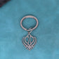 Geometric Hollow Out Khanda Pendant Stainless Steel Gold Plated Keychain For Men Women Sikhism Key Chains Amulet Jewelry Gift