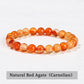 JD Natural Stone Beads Bracelet Amethyst Tiger Eye Crystal Quartz Agate Gem Beads Bangles Women Men Reiki Healling Jewelry Gift