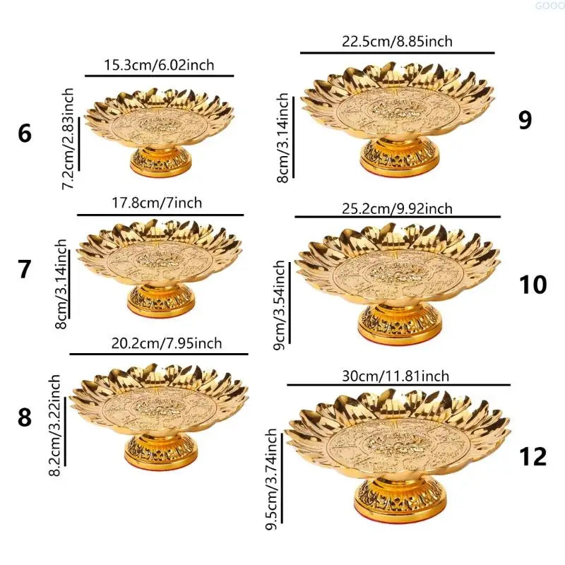 23GA Sacred Ritual Fruit Bowl for Altar Decorations Party Serving Safe Alloy Centerpieces