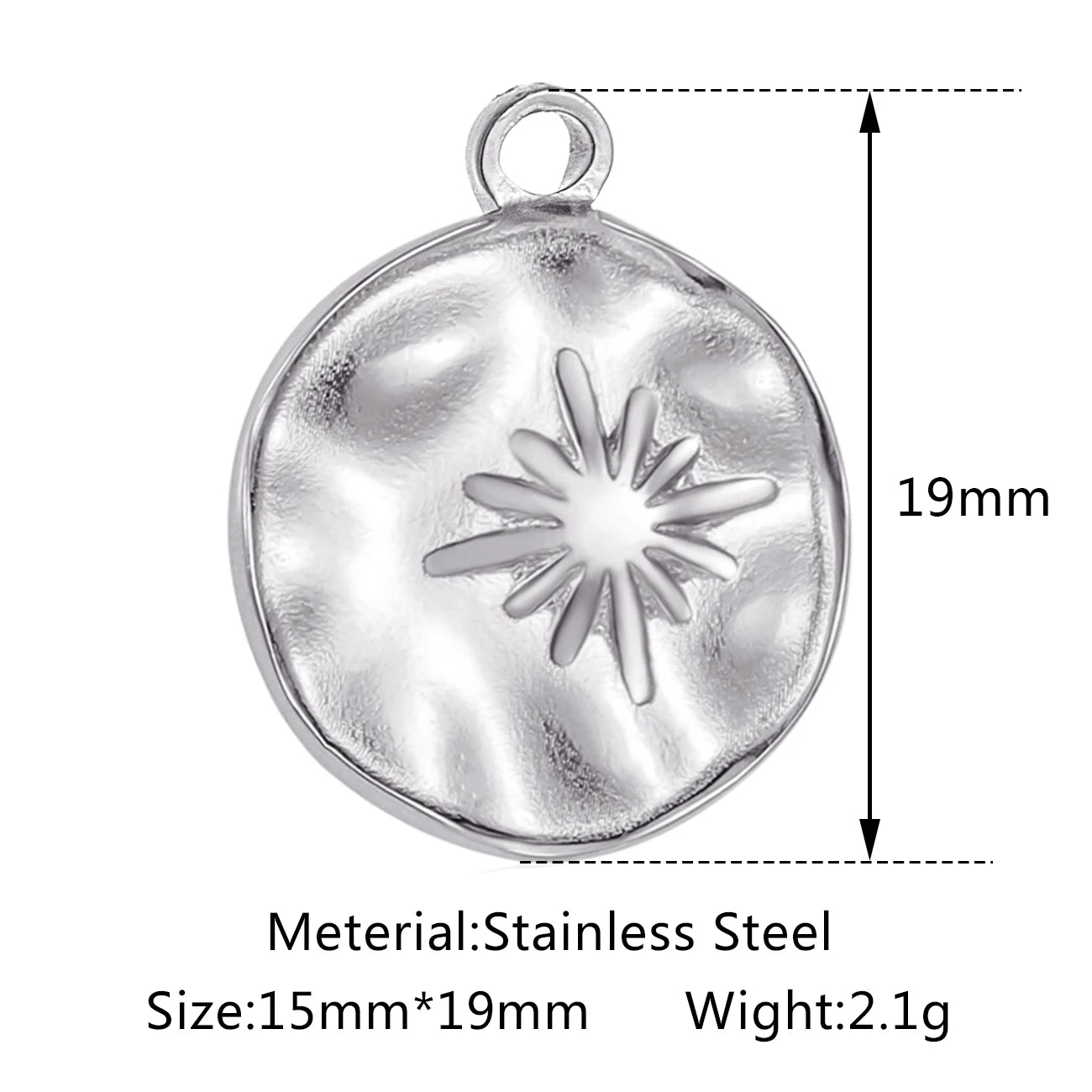 3pcs/Lot Stainless Steel Casting Sunburst Sun Moon Star Charms Pendant For DIY Necklace Bracelet Earrings Jewelry Accessories