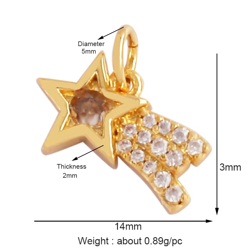 Trendy Shining Moon Star Space Celestial Compass Charm Pendant in Gold Colour , Jewelry Necklace Bracelet Making Supplies M71