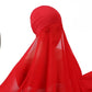 Muslim Women Bonnet + Chiffon Shawl Instant Under scarf Cap Islam Inner Scarf Headband Stretch Hijab Cover Headwrap Turbante