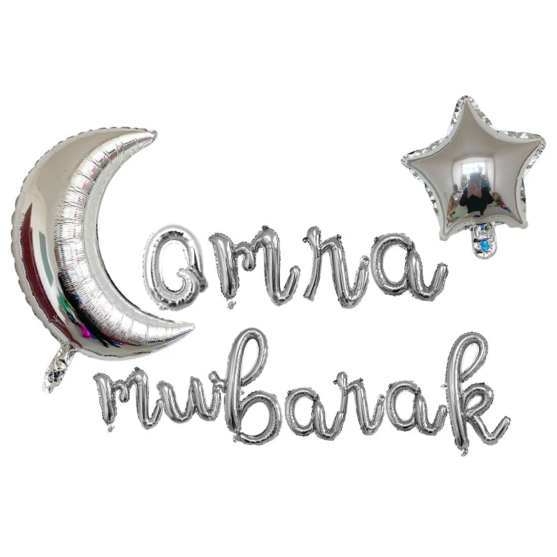 1set Moon Star Balloon Set for Muslim EID Mubarak Festival Home DIY Decoration Ramadan Kareem Kids Birthday Party Ballon Globos