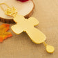 New 7.5" Crown Top Eastern Orthodox Cross Pendant Gold Plated Yellow Gemstones and Rhinestones Luxury Gift Box for Priest Gift