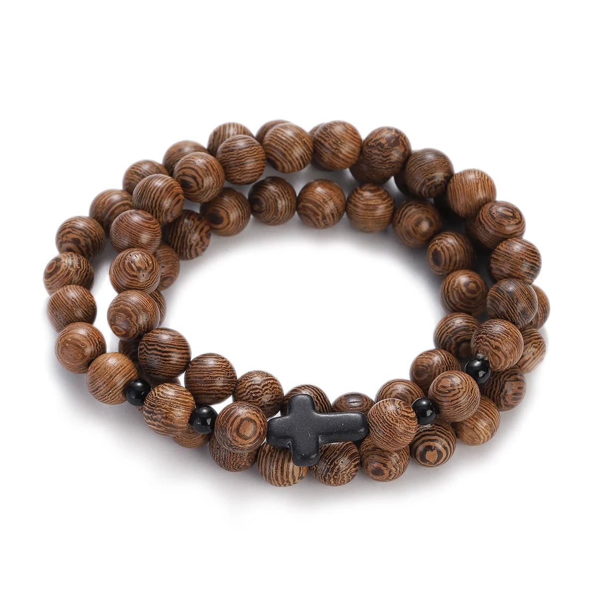 Multilayer Wood Beads Buddha Lotus OM Bracelet Tibetan Buddhist Mala Charm Rosary Bracelet Yoga Wooden For Women Men Jewelry