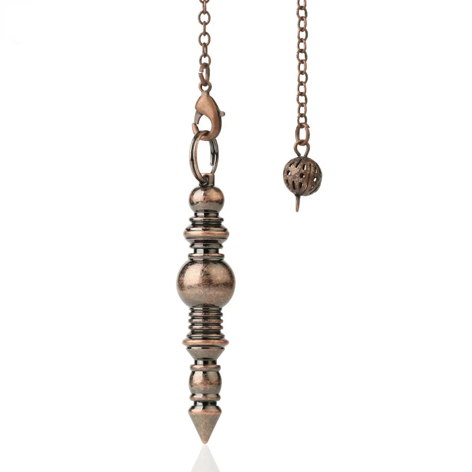 Silver Color Copper Metal Pendulum for Dowsing Divination Energy Reiki Healing Pointed Meditation Witch Spiritual Pendulos X092