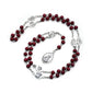 The Seven Bitter Rosary Church Catholic Wood Beads Virgin Pendant Necklace Religious Jewelry Black Red